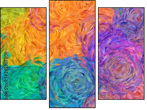 Abstract impressionism painting in Vincent Van Gogh style imitation. Art design background pattern for artistic creative printing production. Wall poster or canvas print template for interior decor. - Dreiteiliges Leinwandbild, Triptychon
