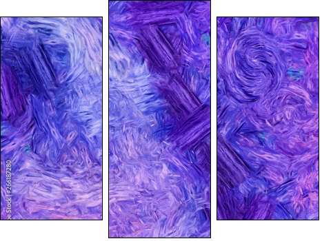 Abstract texture background. Digital painting in Vincent Van Gogh style artwork. Hand drawn artistic pattern. Modern art. Good for printed pictures, postcards, posters or wallpapers and textile print. - Dreiteiliges Leinwandbild, Triptychon