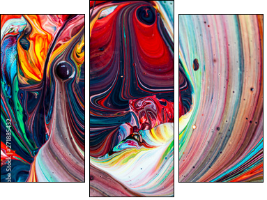 Abstract background of colorful mixed paint - Dreiteiliges Leinwandbild, Triptychon