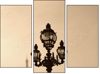 Vintage lamppost on the bridge of Alexandre III (Paris, France). - Dreiteiliges Leinwandbild, Triptychon