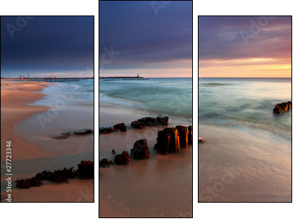 Beautiful sunrise on the beach - Dreiteiliges Leinwandbild, Triptychon