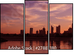 Cityscape Dubai, Sunset - Dreiteiliges Leinwandbild, Triptychon