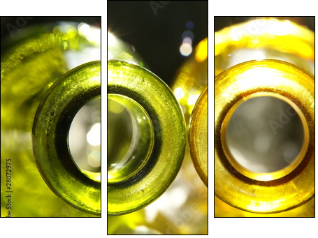 butelki - Dreiteiliges Leinwandbild, Triptychon