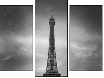 Tour Eiffel et voiture rouge- Paris - Dreiteiliges Leinwandbild, Triptychon