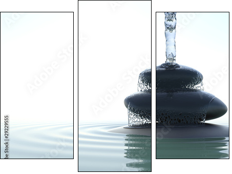 Zen waterfall - Dreiteiliges Leinwandbild, Triptychon