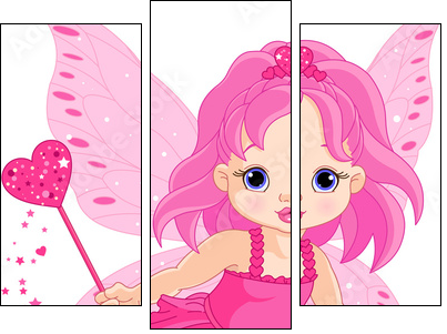 Cute little baby Love fairy - Dreiteiliges Leinwandbild, Triptychon