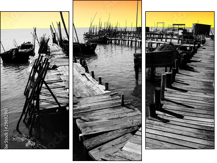village de pÃªche sur pilotis - Dreiteiliges Leinwandbild, Triptychon