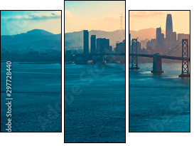 Aerial view of the Bay Bridge in San Francisco, CA - Dreiteiliges Leinwandbild, Triptychon