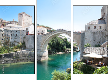 Old bridge - Mosta - Dreiteiliges Leinwandbild, Triptychon