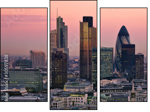 City of London at twilight - Dreiteiliges Leinwandbild, Triptychon