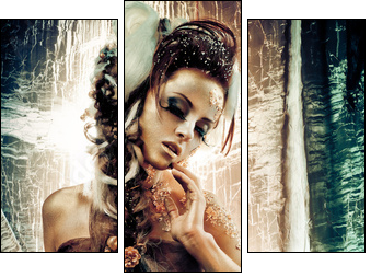 Golden lady - Dreiteiliges Leinwandbild, Triptychon