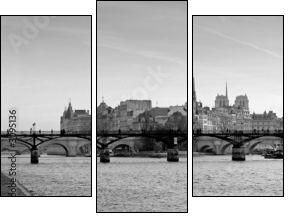 notre dame de paris noir et blanc - Dreiteiliges Leinwandbild, Triptychon