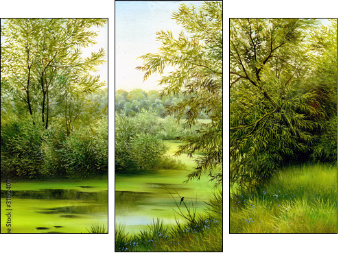 Wood lake - Dreiteiliges Leinwandbild, Triptychon