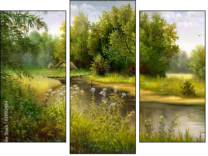Wood lake - Dreiteiliges Leinwandbild, Triptychon