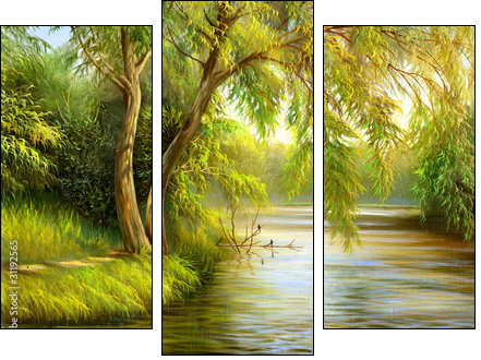 Wood lake - Dreiteiliges Leinwandbild, Triptychon