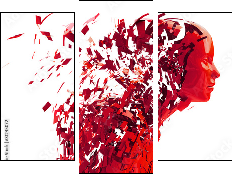 abstract character shattered into pieces - Dreiteiliges Leinwandbild, Triptychon