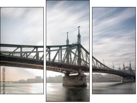 bridge in budapest - Dreiteiliges Leinwandbild, Triptychon