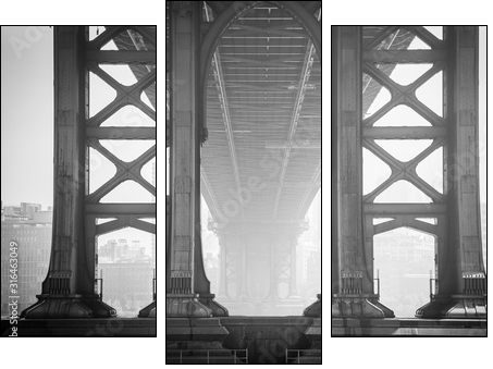 Under the Bridge - Brooklyn - Dreiteiliges Leinwandbild, Triptychon