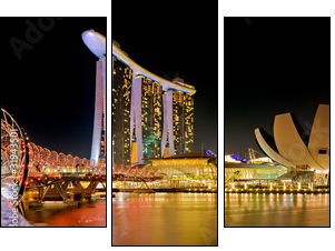 Marina Bay Singapore panorama - Dreiteiliges Leinwandbild, Triptychon