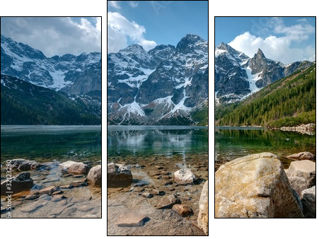 Polish Tatra mountains Morskie Oko lake - Dreiteiliges Leinwandbild, Triptychon