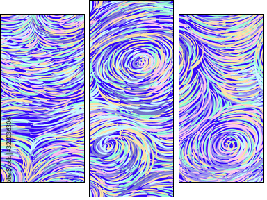 Hand drawn seamless background in impressionism style. Soft colors, perfect seamless texture - Dreiteiliges Leinwandbild, Triptychon