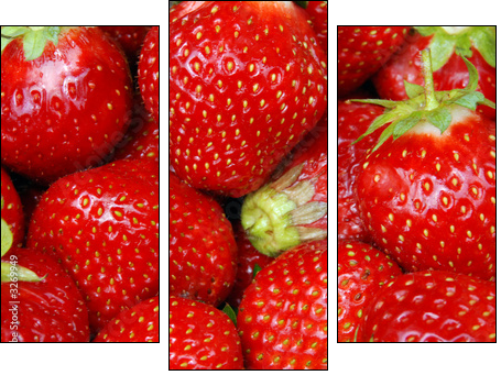 erdbeeren - Dreiteiliges Leinwandbild, Triptychon
