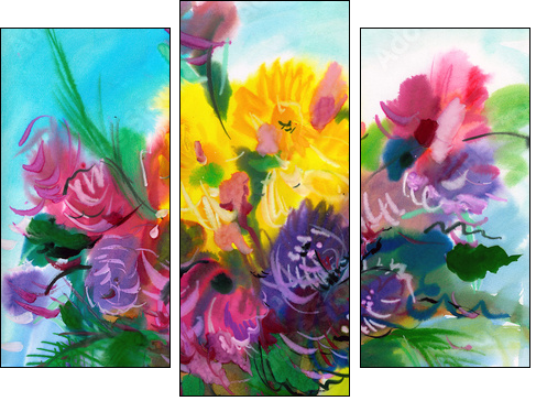 Wild flowers - Dreiteiliges Leinwandbild, Triptychon