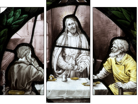 Last supper stained glass - Dreiteiliges Leinwandbild, Triptychon