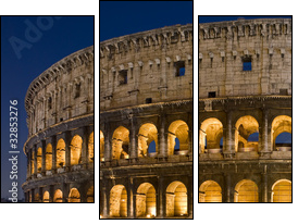 Colosseo notturno, Roma - Dreiteiliges Leinwandbild, Triptychon