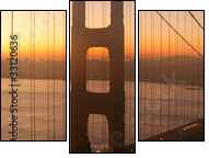Golden Gate Bridge at Dawn - Dreiteiliges Leinwandbild, Triptychon