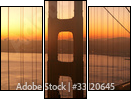 Golden Gate Bridge at Dawn - Dreiteiliges Leinwandbild, Triptychon