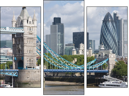 Tower Bridge and the Gherkin - Dreiteiliges Leinwandbild, Triptychon