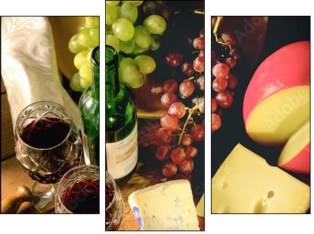 wine and cheese - Dreiteiliges Leinwandbild, Triptychon