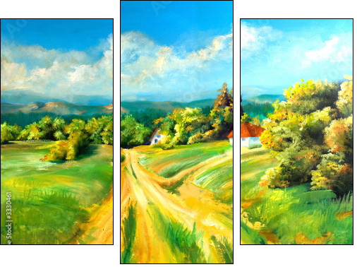 Summer landscapes - Dreiteiliges Leinwandbild, Triptychon