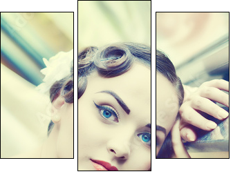 vintage  portrait - Dreiteiliges Leinwandbild, Triptychon