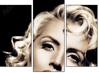 Marilyn Monroe imitation. Retro style - Dreiteiliges Leinwandbild, Triptychon
