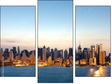 New York skyline - Dreiteiliges Leinwandbild, Triptychon
