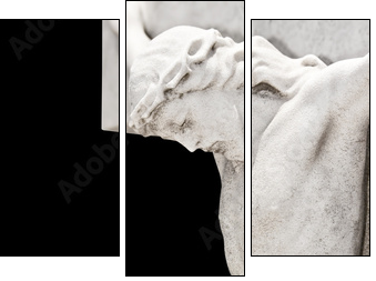 The crucifixion of Jesus on a black background - Dreiteiliges Leinwandbild, Triptychon