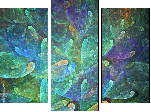 Underwater corals - Dreiteiliges Leinwandbild, Triptychon