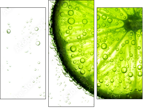 lime slice in water - Dreiteiliges Leinwandbild, Triptychon