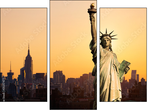 New York statue de la LibertÃ© - Dreiteiliges Leinwandbild, Triptychon