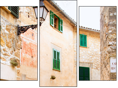 Medieval Valldemosa traditional Majorca village - Dreiteiliges Leinwandbild, Triptychon