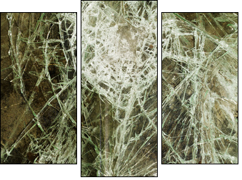 Glass cracked broken - Dreiteiliges Leinwandbild, Triptychon