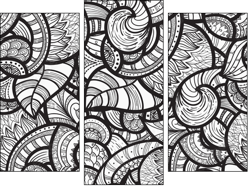 vector seamless ethnic doodle pattern - Dreiteiliges Leinwandbild, Triptychon