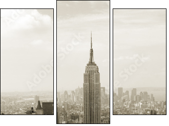 Manhattan panorama in sepia - Dreiteiliges Leinwandbild, Triptychon