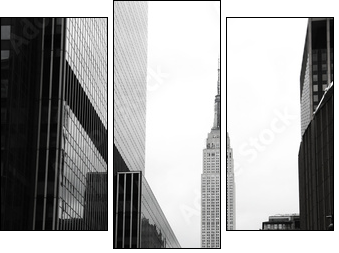 Emipre State Building and yellow, Manhattan, New York - Dreiteiliges Leinwandbild, Triptychon