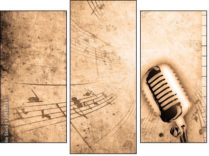 dirty music background - Dreiteiliges Leinwandbild, Triptychon