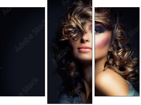 Fashion Beauty Portrait. Sexy Girl - Dreiteiliges Leinwandbild, Triptychon