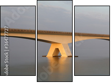 zeelandbrÃ¼cke - Dreiteiliges Leinwandbild, Triptychon