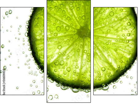 lime slice in water - Dreiteiliges Leinwandbild, Triptychon